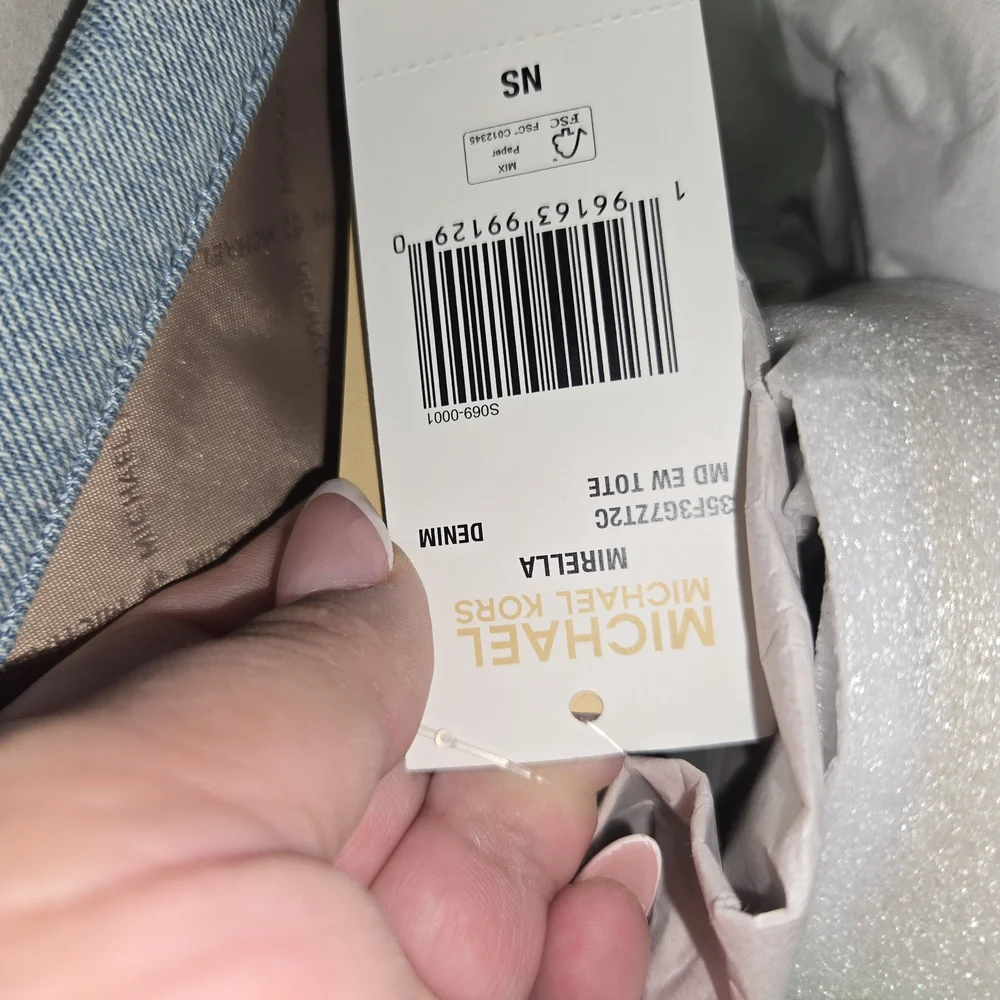 Michael Kors Light Blue Denim Mirabella Tote Bag